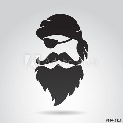 500x500 Pirate Face Vector Illustration