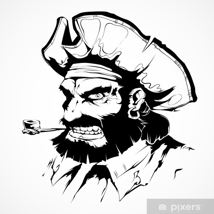 700x700 Vector Pirate Face Wall Mural