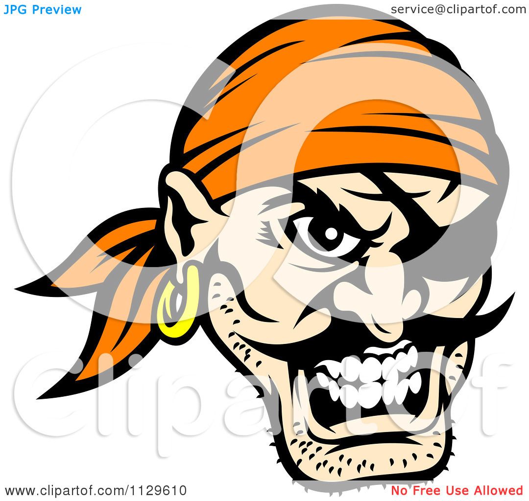 1080x1024 Clipart Of An Angry Pirate Face With An Eye Patch
