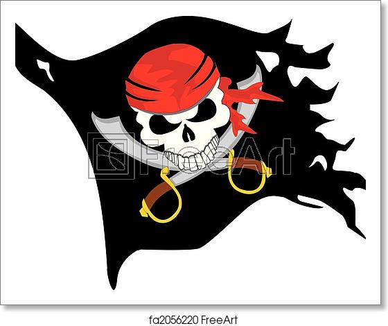 560x470 Free Art Print Of Pirate Flag Vector Image Of Swords