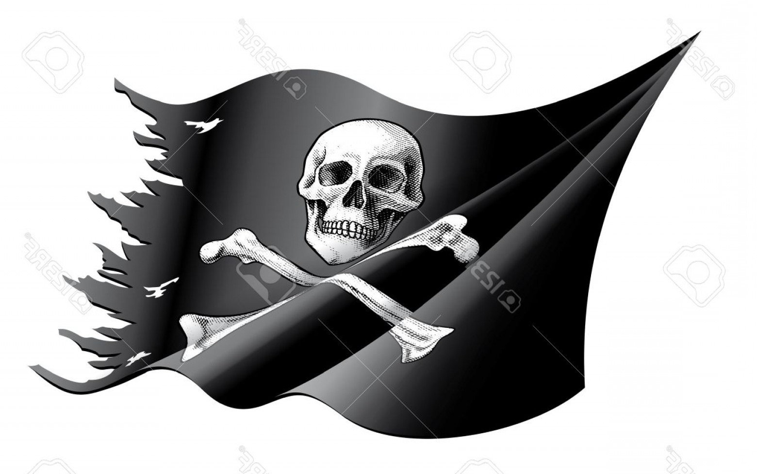 Флаг пиратов рваный