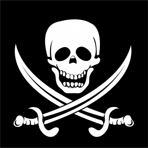 600x600 Pirate Flag Free Vector In Adobe Illustrator