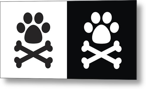 492x302 Dog Paw Cross Bone Pirate Flag Vector Icon Logo Illustration