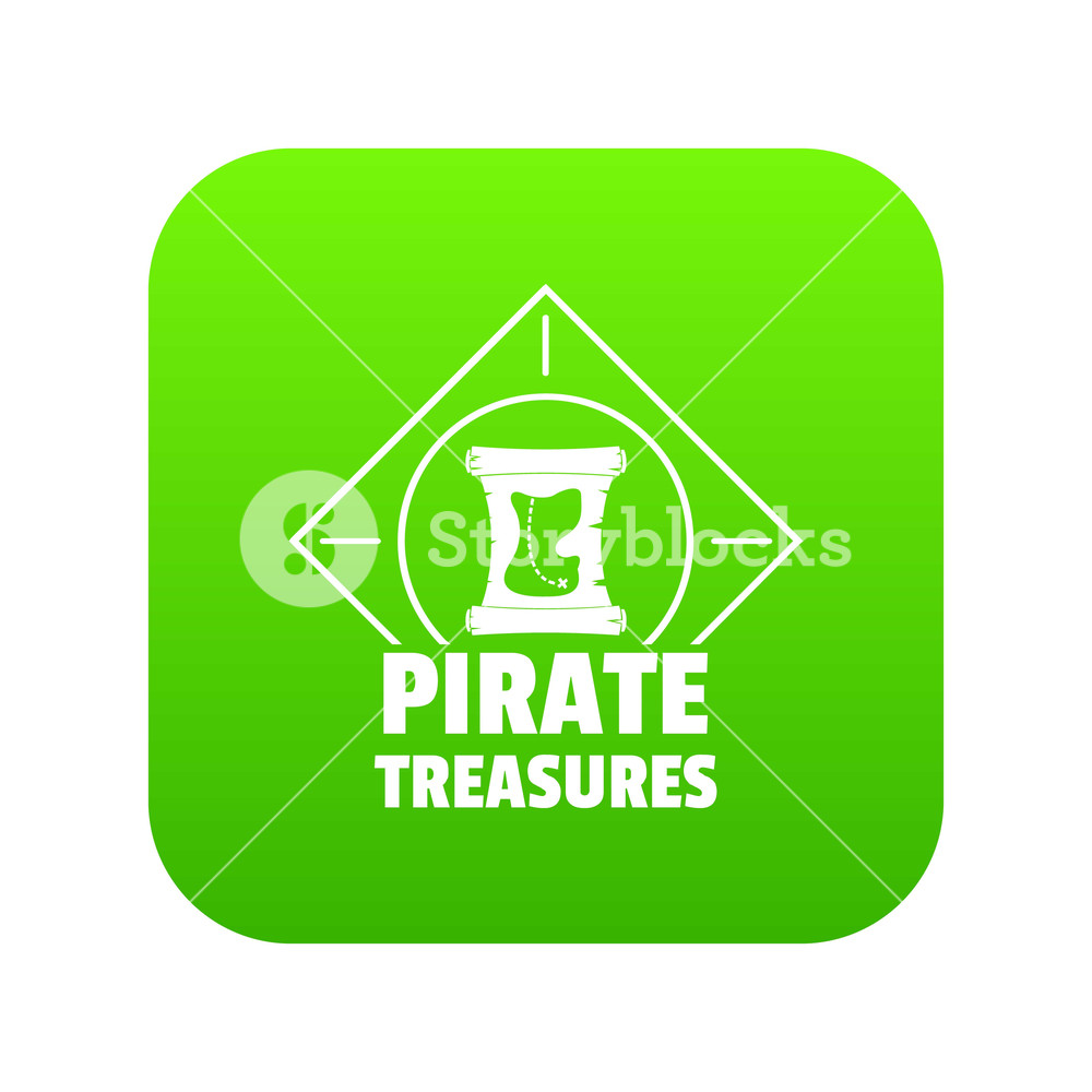 1000x1000 Pirate Icon Green Vector Isolated On White Background Royalty Free