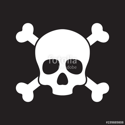 500x500 Skull Pirate Icon Logo Vector Cross Bone Halloween Illustration