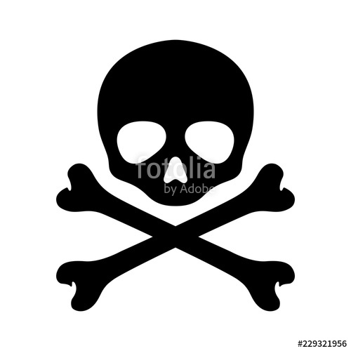 500x500 Skull Pirate Vector Crossbones Halloween Icon Logo Graphic Symbol