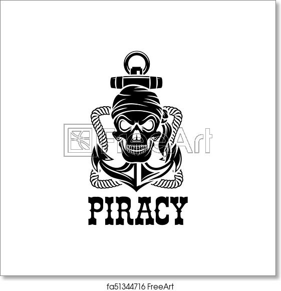 561x581 Free Art Print Of Jolly Roger Pirate Skull Piracy Anchor Vector