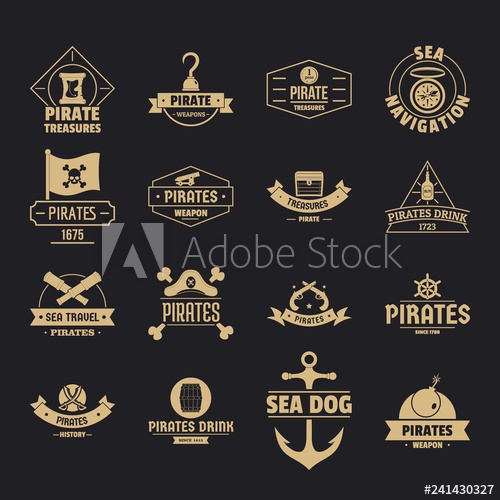 500x500 Pirate Logo Icons Set Simple Illustration Of Pirate Logo
