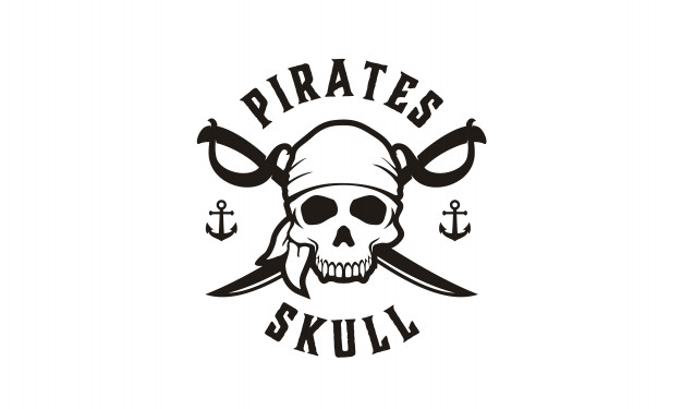 626x375 Skull Crossing Swords Pirates Logo Vector Premium Download