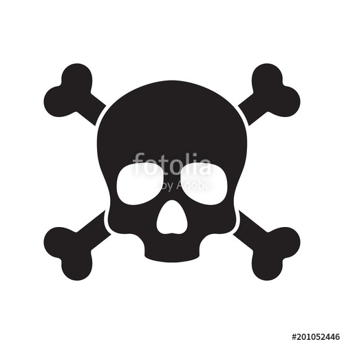 500x500 Skull Vector Pirate Logo Icon Bone Halloween Illustration Stock