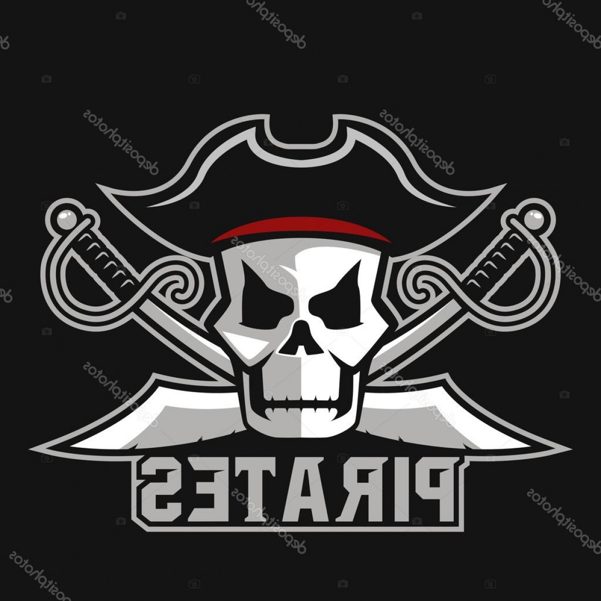1228x1228 Sports Logo Pirate Skull Vector Catchsplace