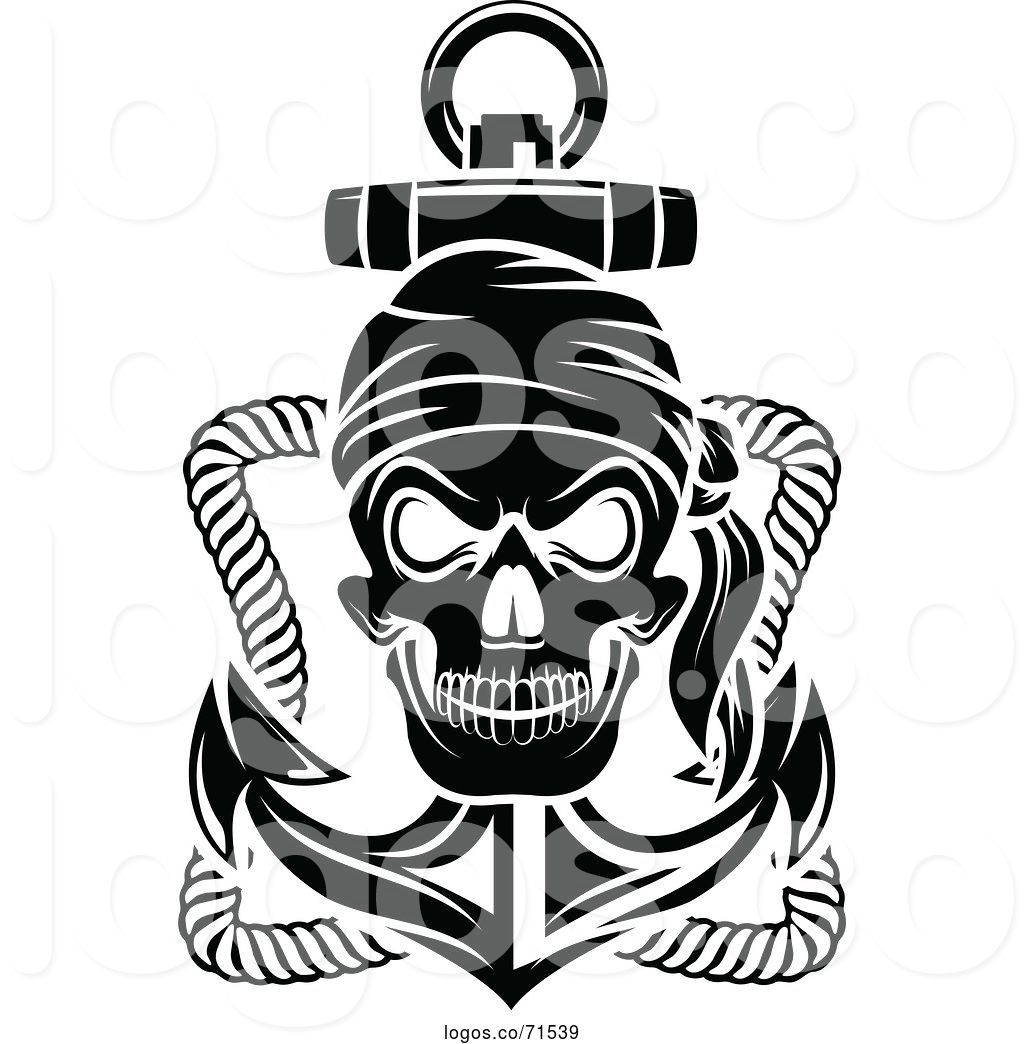 1024x1044 Logo Of Black And White Pirate Skull And Anchor