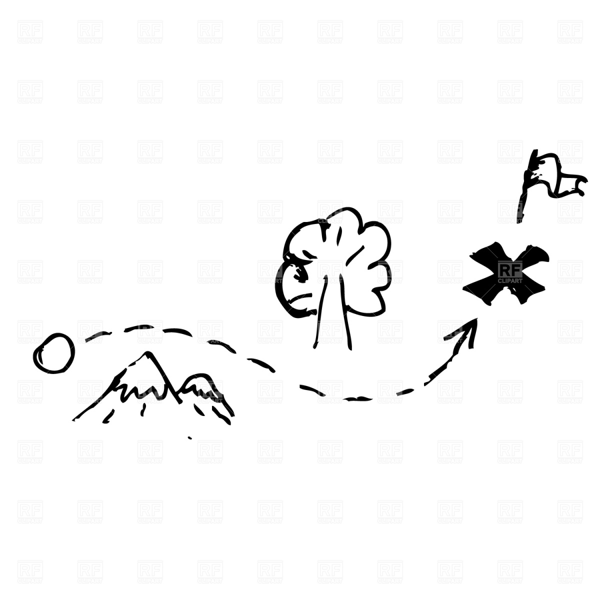 1200x1200 Treasure Map Vector Image Of Signs, Symbols, Maps Prague