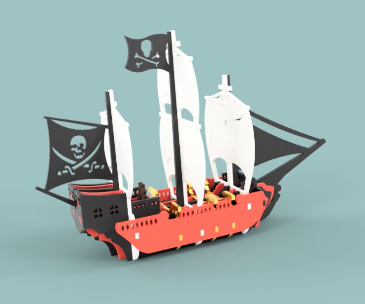 741x616 Pirate Ship Vector For Laser Cutting Cnc Free Coreldraw
