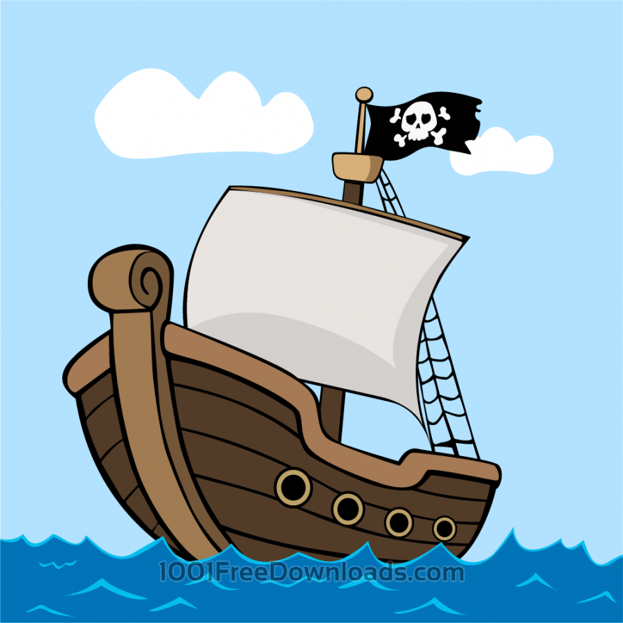 Pirate Ship Free Vector at Vectorified.com | Collection of Pirate Ship ...