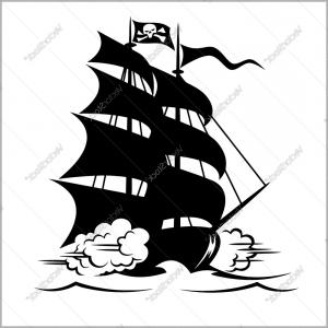 300x300 Pirate Ship Silhouette Vector Catchsplace