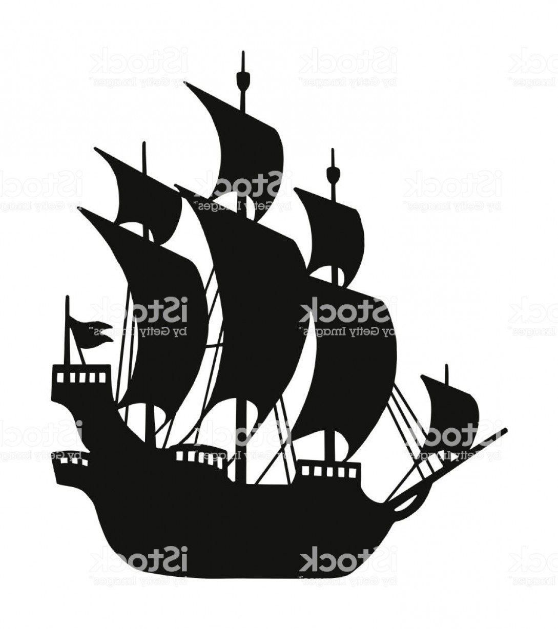 Pirate Ship Silhouette Vector at Vectorified.com | Collection of Pirate ...