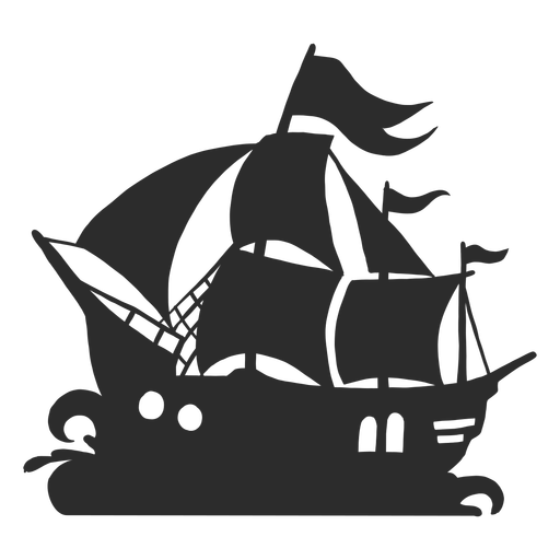 Pirate Ship Silhouette Vector at Vectorified.com | Collection of Pirate ...