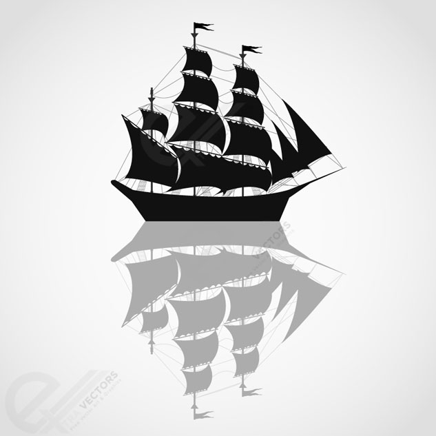 Pirate Ship Silhouette SVG