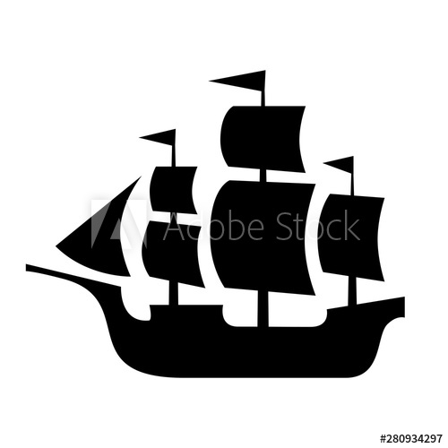 Pirate Ship Silhouette Vector at Vectorified.com | Collection of Pirate ...