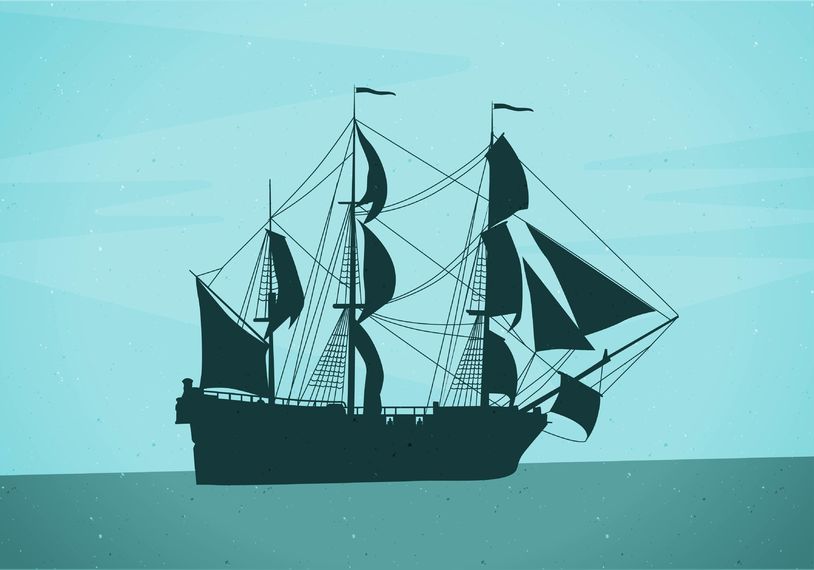 814x570 Silhouette Pirate Ship
