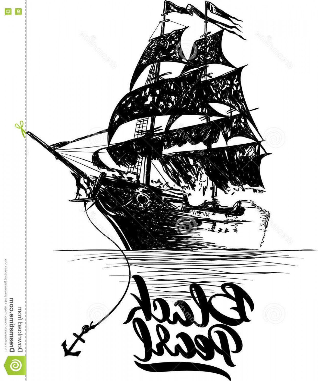 Pirate Ship Silhouette Vector at Vectorified.com | Collection of Pirate ...