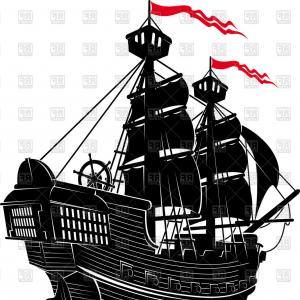 300x300 Photoa Silhouette Of A Old Sail Pirate Ship Vector Illustration