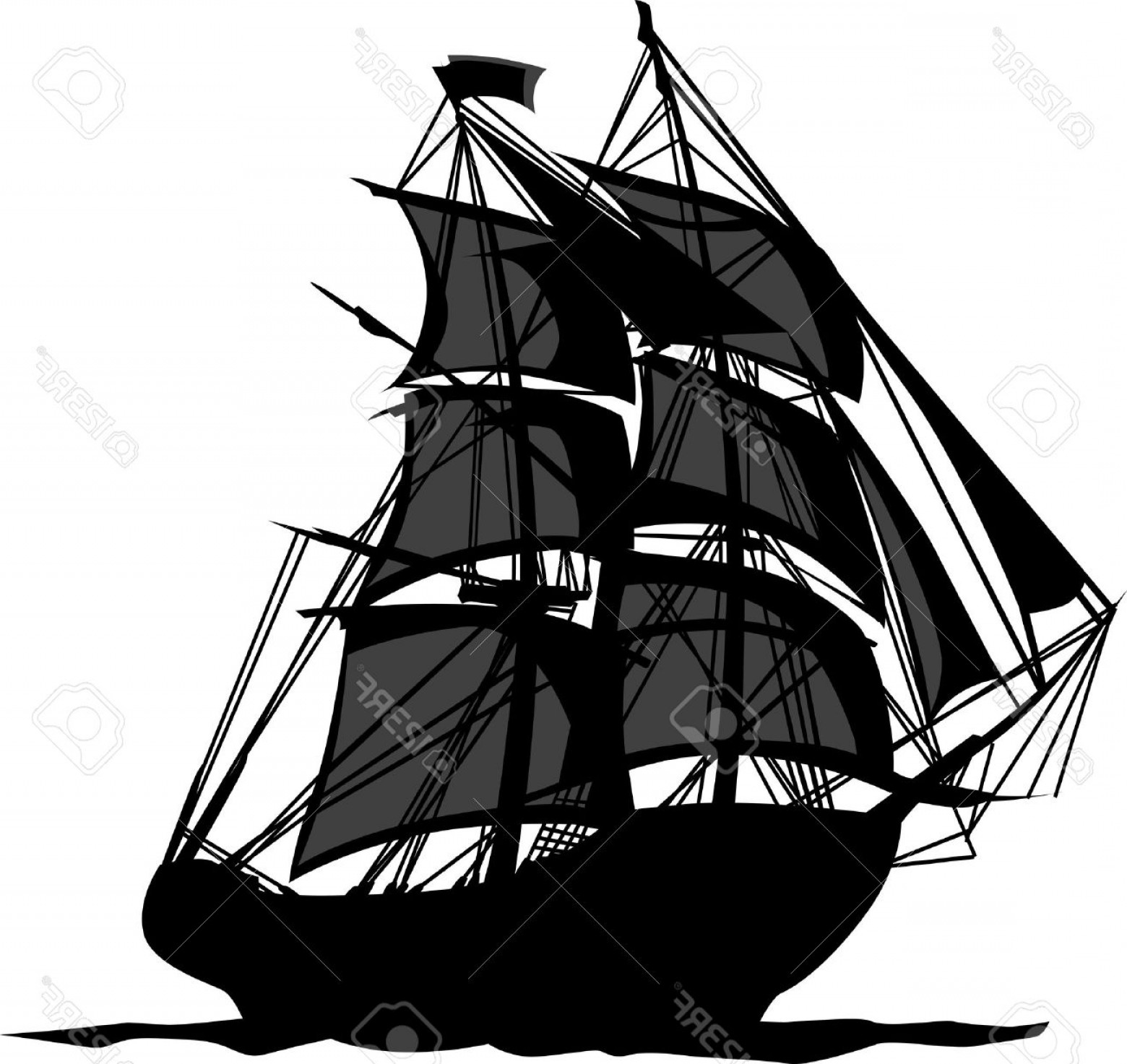 1560x1473 Photosailing Pirate Ship With Sails Graphic Vector Image Geekchicpro