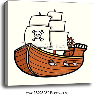382x390 Pirate Ship Vector, Canvas Print Barewalls Posters Prints