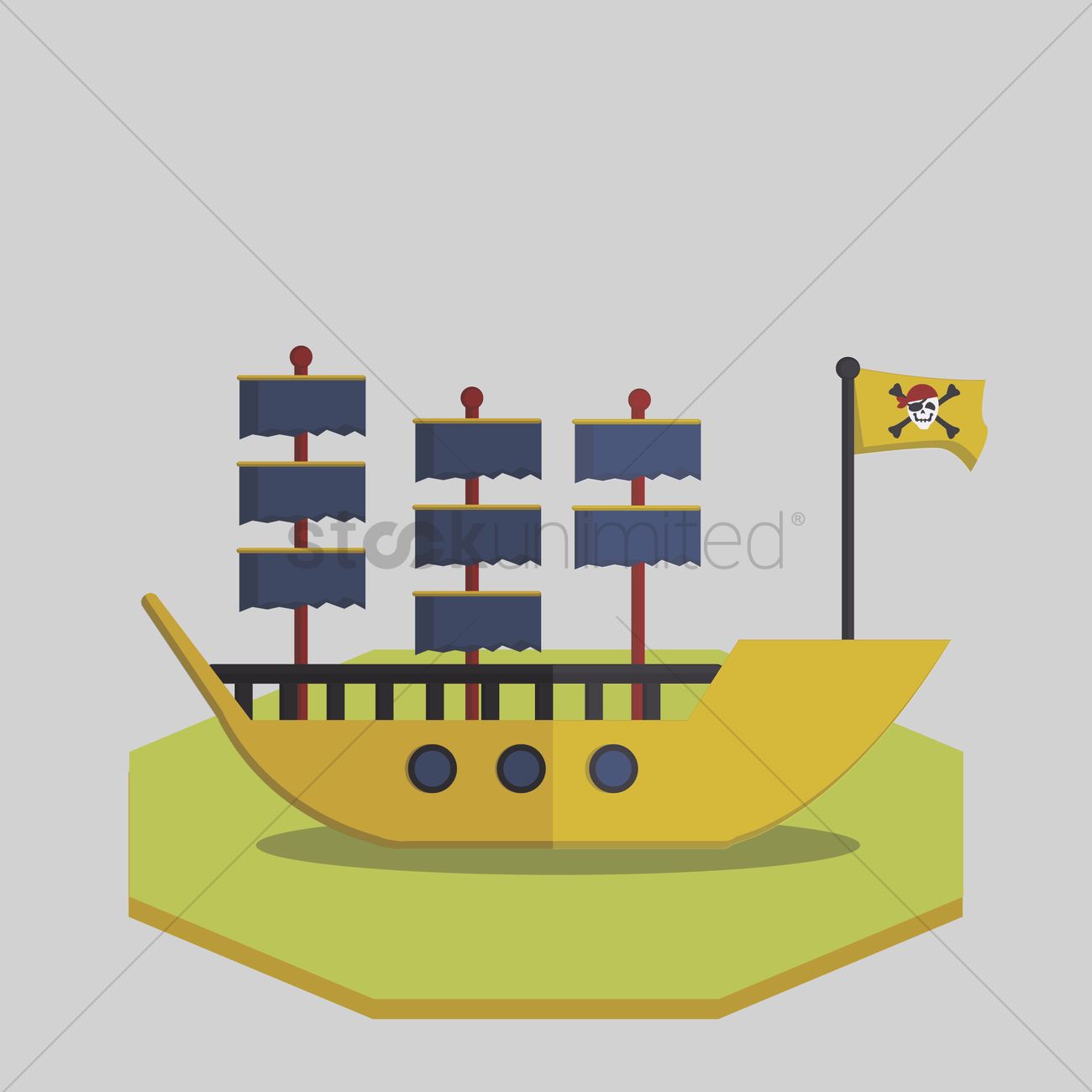 1300x1300 Free Vector Of Pirate Ship Vector Image