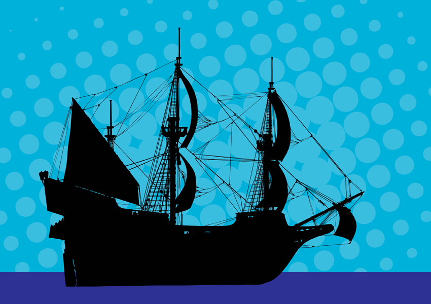 850x600 Pirate Ship Vector Art Graphics