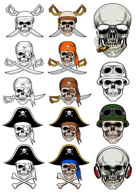 Pirate Skull Vector at Vectorified.com | Collection of Pirate Skull ...