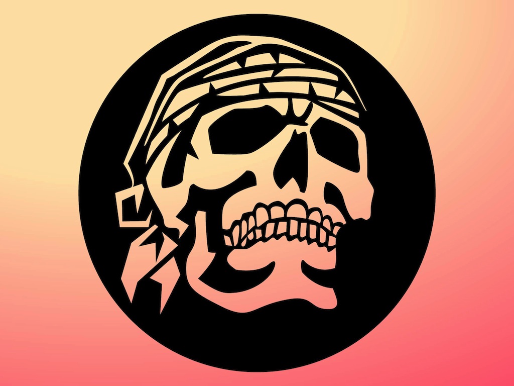 1024x768 Pirate Skull Graphic Vector Art Graphics