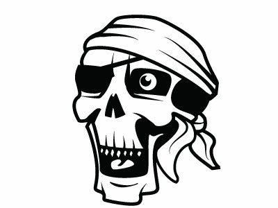 400x300 Pirate Skull Vector Art