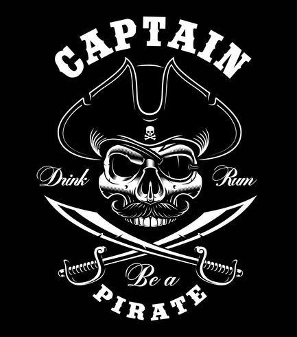 433x490 Vintage Pirate Skull