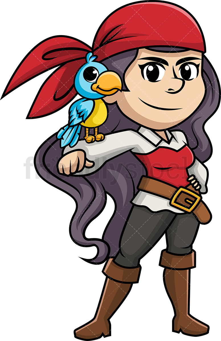 776x1196 Fierce Woman Pirate Cartoon Clipart Vector