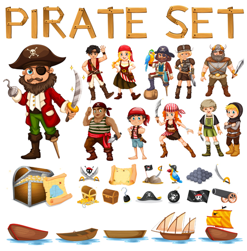 500x507 Cartoon Pirate Design Vectors Set Free Download