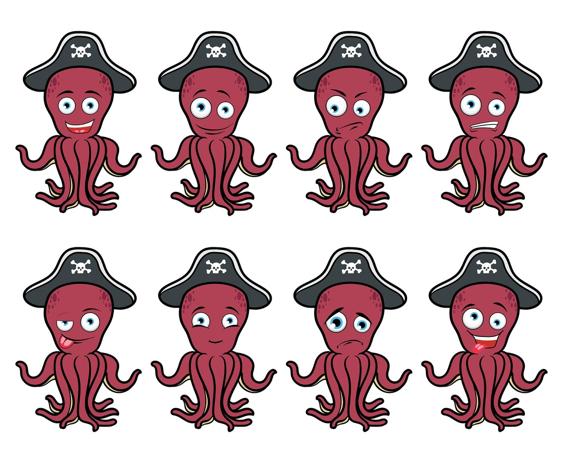 1136x936 Pirate Octopus Cartoon Vector Vector Art Graphics