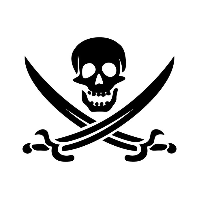 690x690 Pirate Skull Crossed Swords Graphics Design