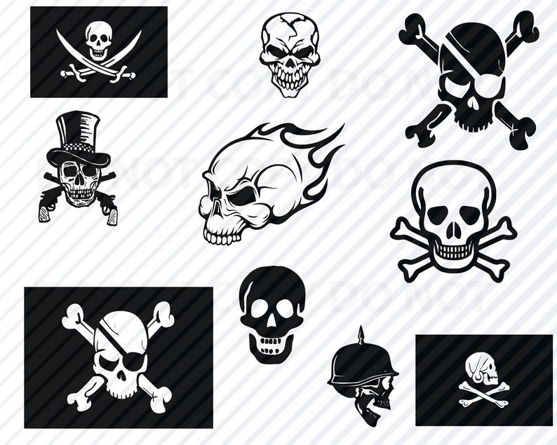 794x635 Pirate Skulls Bundle Pirates Flags Vector Images Etsy