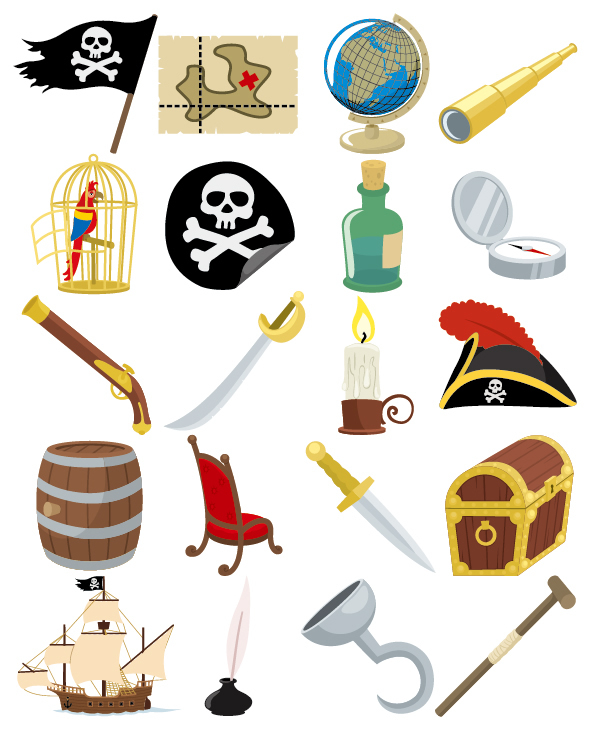 590x732 Cartoon Pirate Icons Free Vector Graphic Download