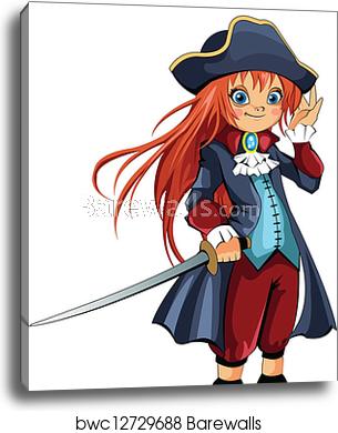 305x390 Girl Pirate Canvas Print Barewalls Posters Prints