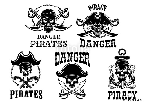500x354 Jolly Roger Pirate Vector Icons Set Stock Image And Royalty Free