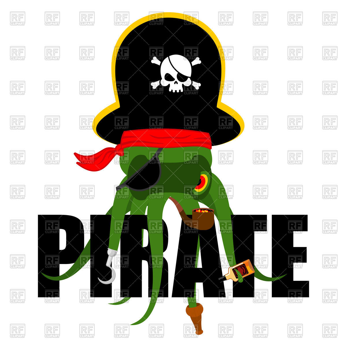 1200x1200 Octopus Pirate Vector Image Of Fonts Type Popaukropa