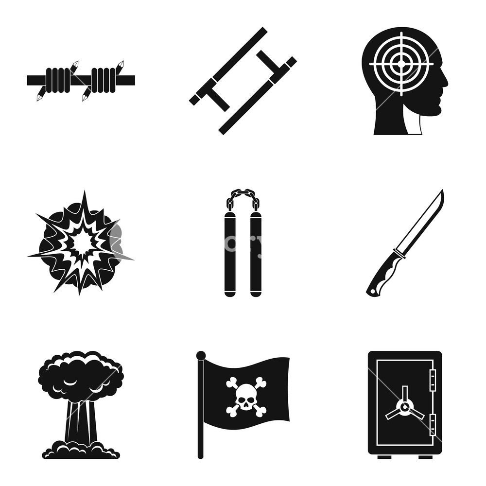 1000x1000 Pirate Icons Set Simple Set Of Pirate Vector Icons For Web