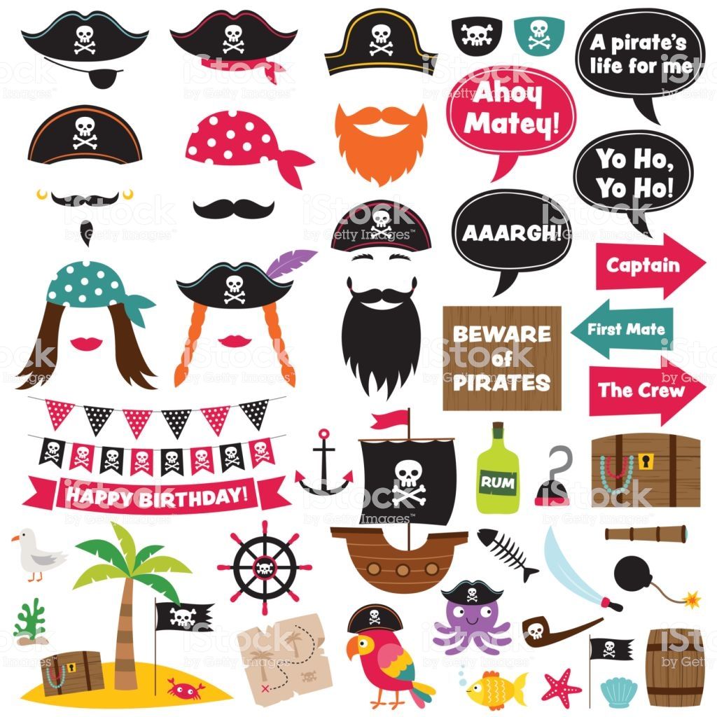 1024x1024 Pirate Vector Party Decoration And Photo Booth Props