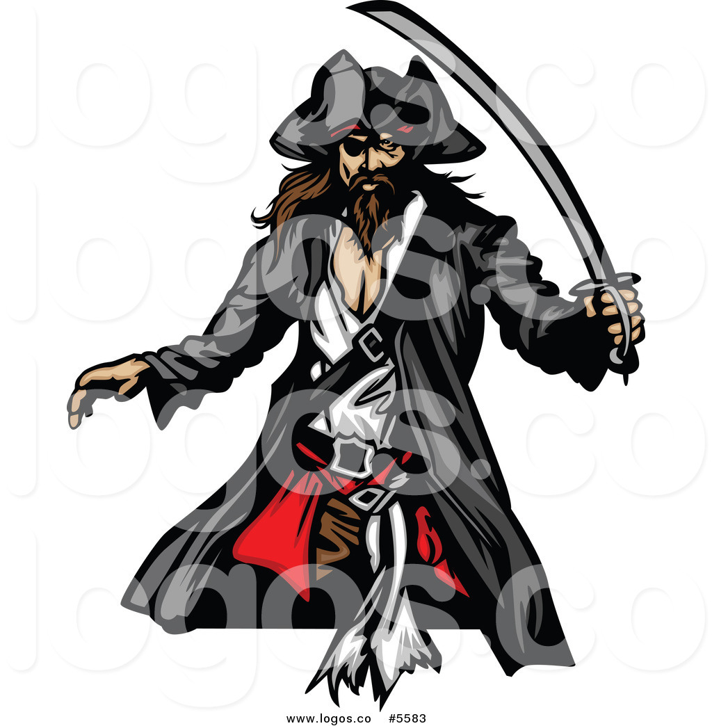 1024x1044 Royalty Free Vector Of A Logo Of A Pirate With A Sword