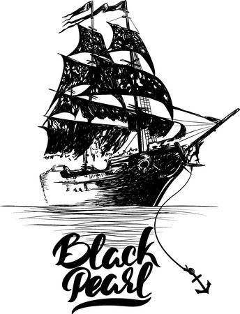 344x450 Stock Vector Paper Craft Pirate Ship Tattoo Drawing, Pirate