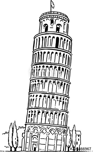306x500 Leaning Tower Of Pisa Vector Stock Image And Royalty Free Vector