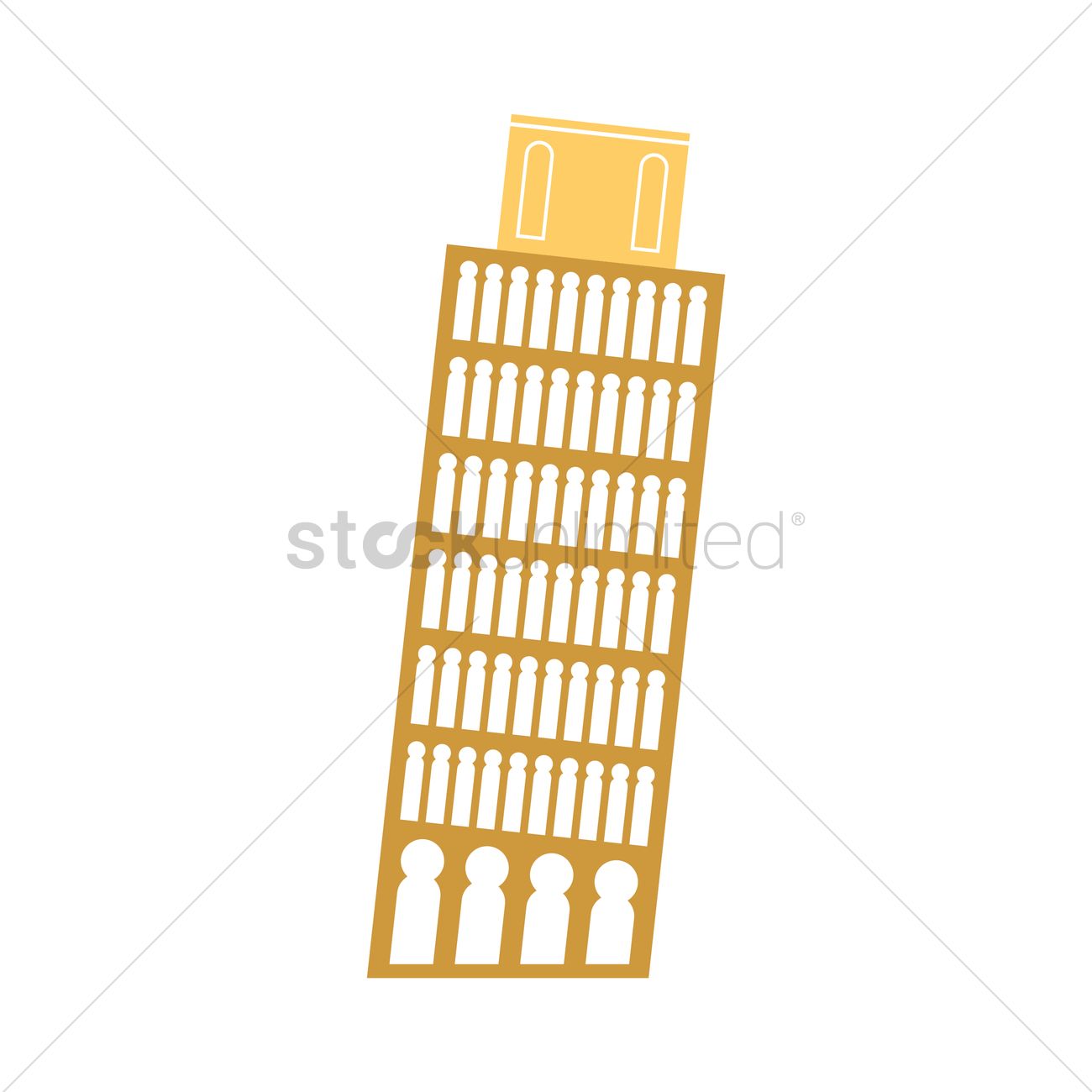 1300x1300 Leaning Tower Of Pisa Vector Image